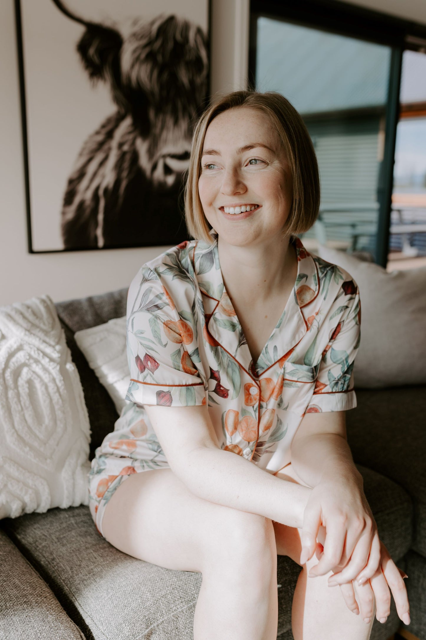 Thea Satin PJ Set | Fruits