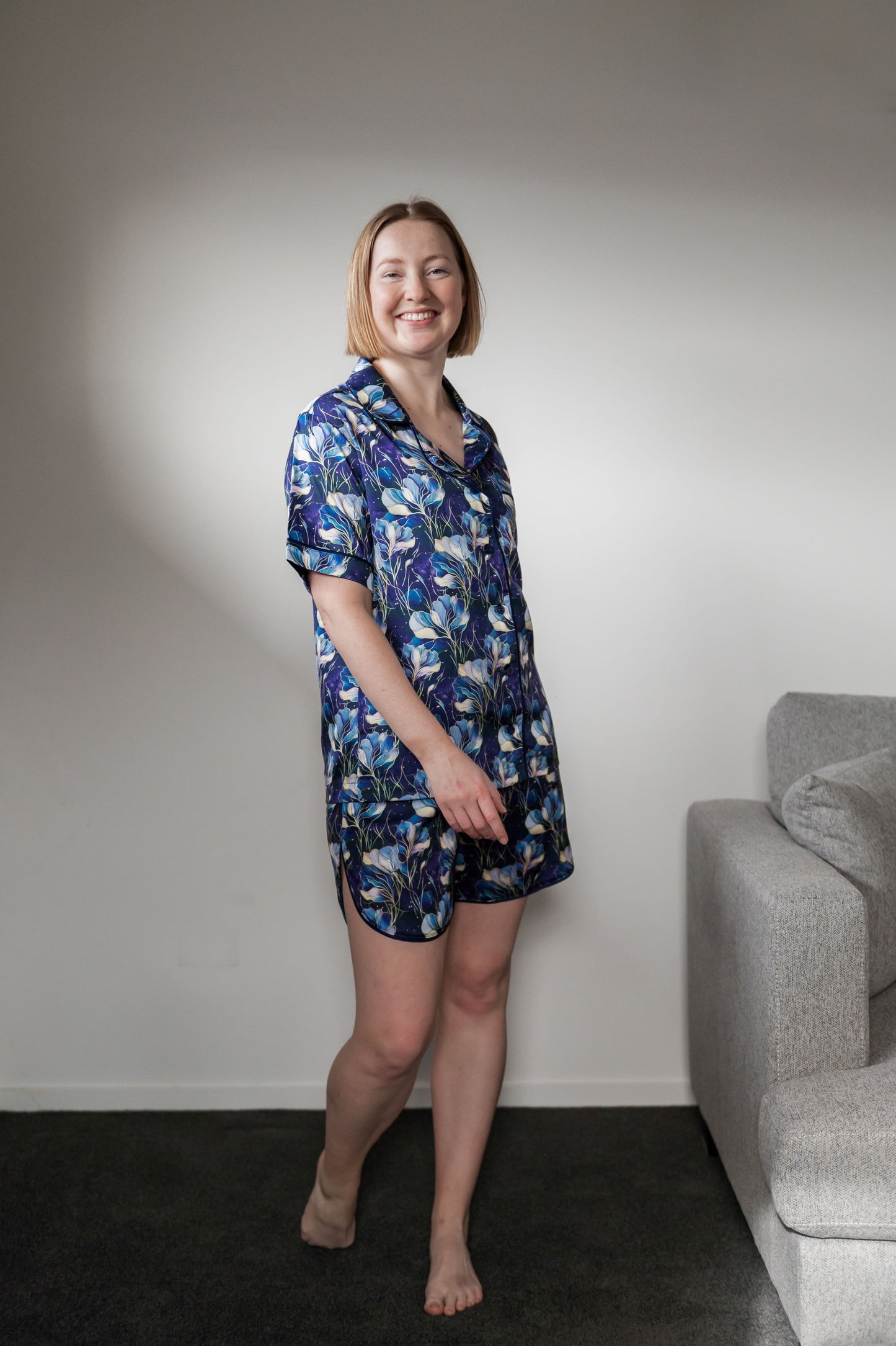 Sophia Short PJ Set | Midnight Bloom
