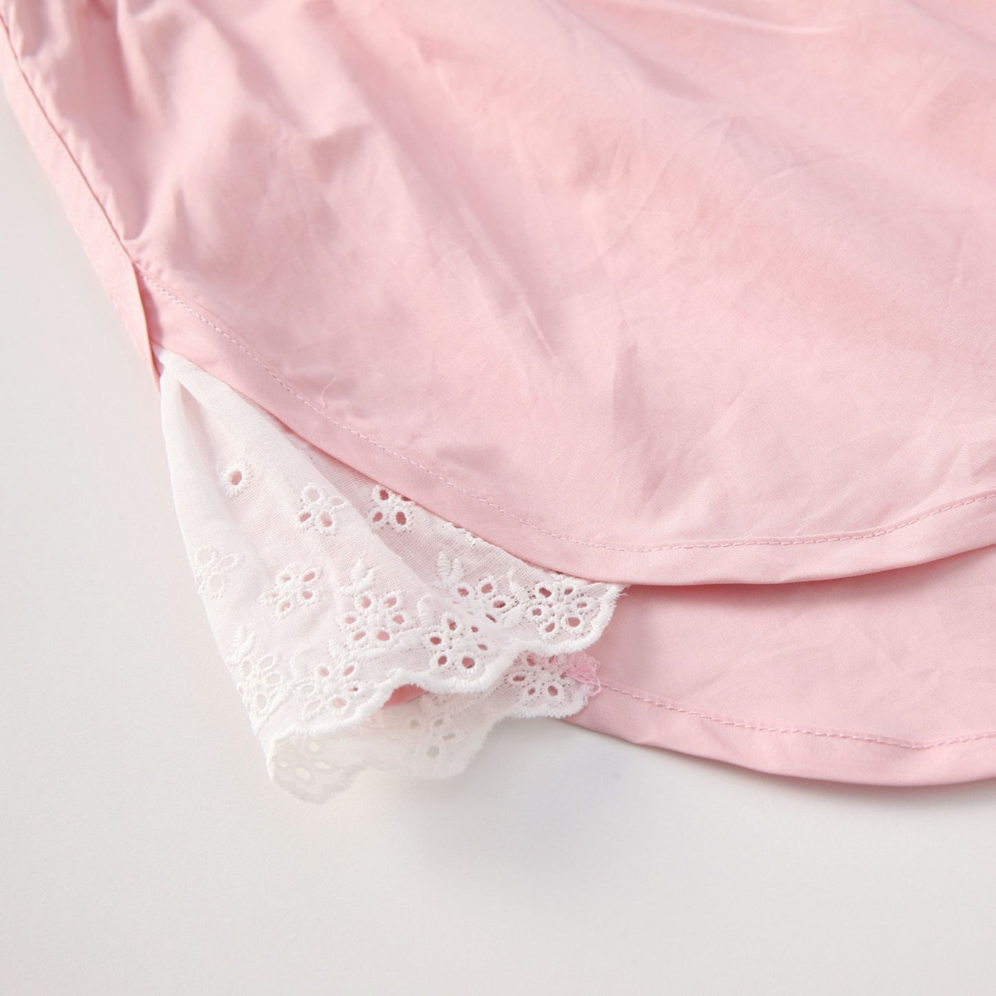 Gabrielle blush pink colour lace detail on shorts.