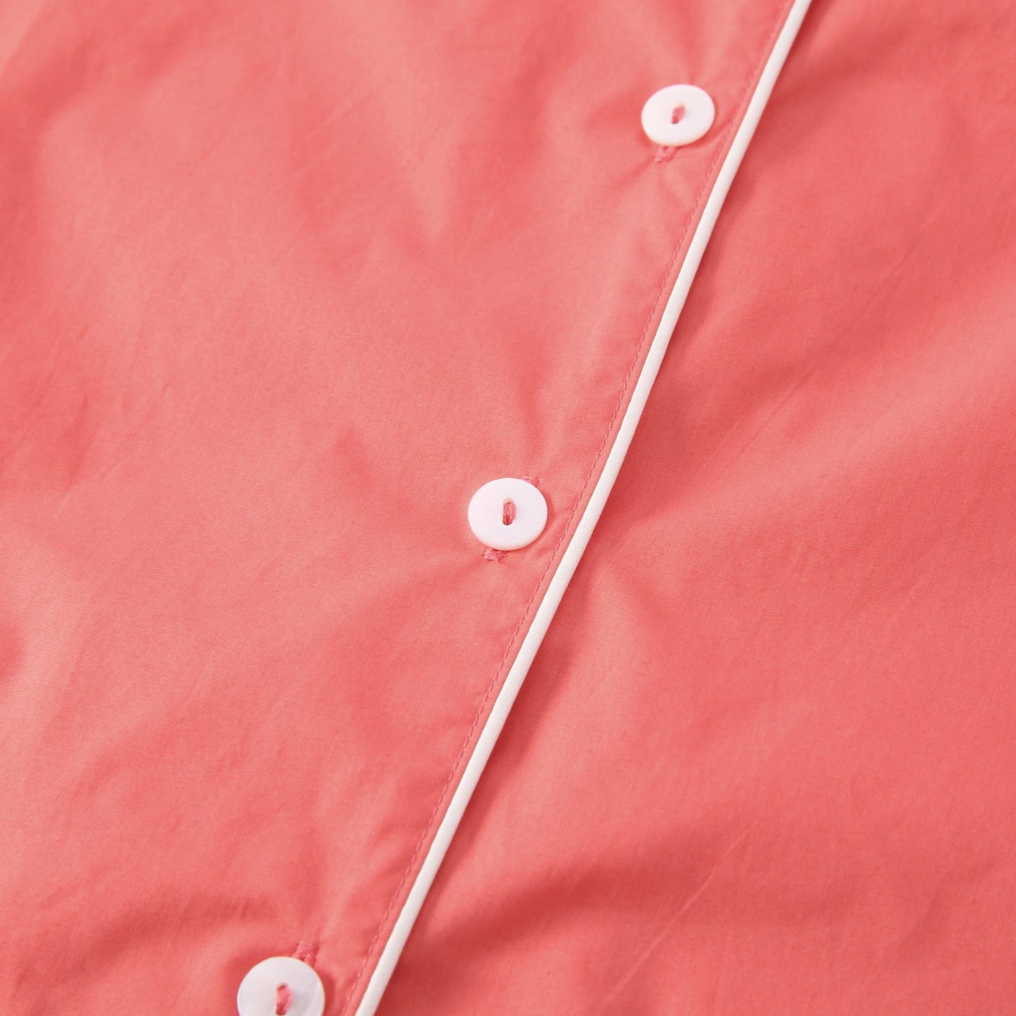 Cotton pajama shirt high quality stitching detail.